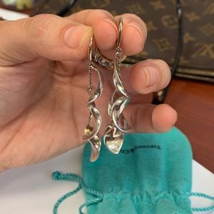 Tiffany & Co Silver Double Orchid Earrings